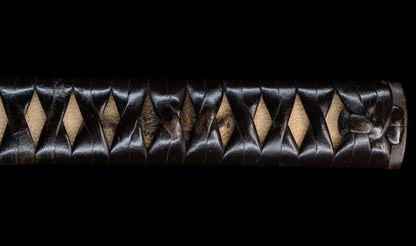 Antique Japanese Katana Sword with Floral Iron Sukashi Tsuba, Edo Period Mumei Blade
