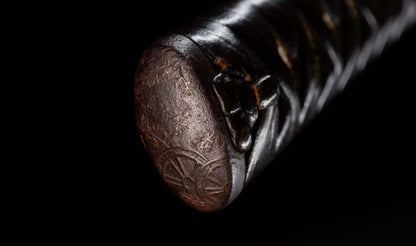 Antique Japanese Katana Sword with Floral Iron Sukashi Tsuba, Edo Period Mumei Blade