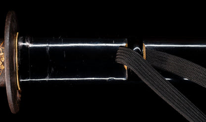 Antique Japanese Katana Sword with Floral Iron Sukashi Tsuba, Edo Period Mumei Blade