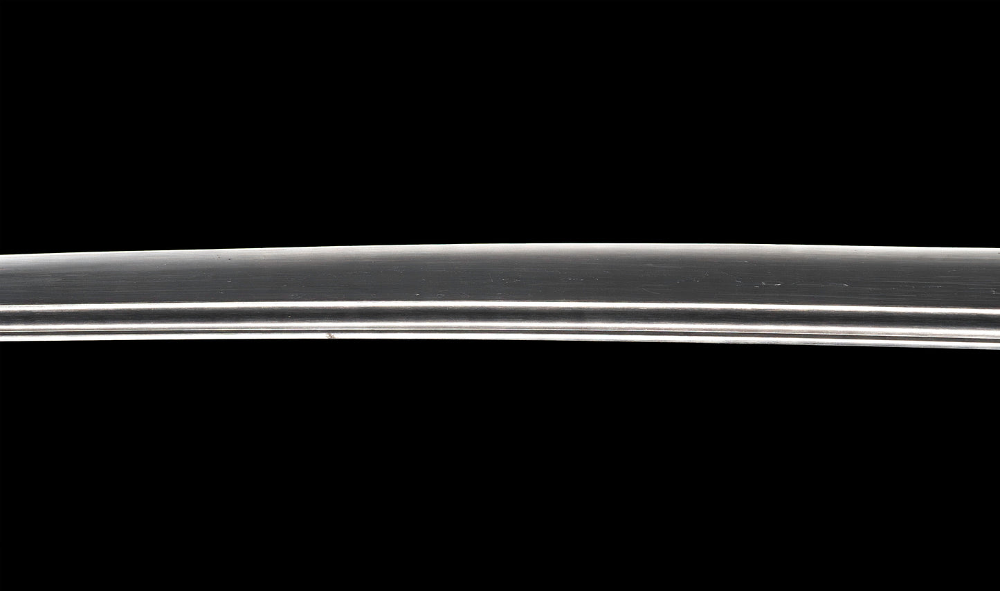 Antique Japanese Katana Sword with Floral Iron Sukashi Tsuba, Edo Period Mumei Blade