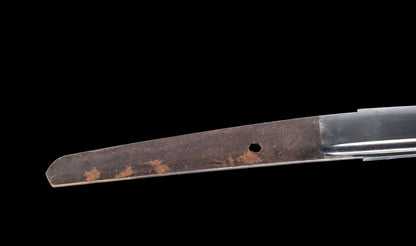 Antique Japanese Katana Sword with Floral Iron Sukashi Tsuba, Edo Period Mumei Blade
