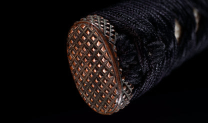 Antique Japanese Katana Sword with Gold-Inlaid Iron Tsuba, Attributed to Chikuzen Nobukuni — NBTHK Hozon