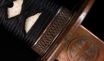 Antique Japanese Katana Sword with Gold-Inlaid Iron Tsuba, Attributed to Chikuzen Nobukuni — NBTHK Hozon