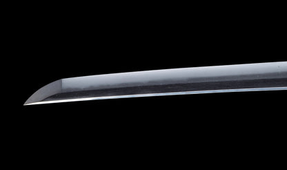 Antique Japanese Katana Sword with Gold-Inlaid Iron Tsuba, Attributed to Chikuzen Nobukuni — NBTHK Hozon