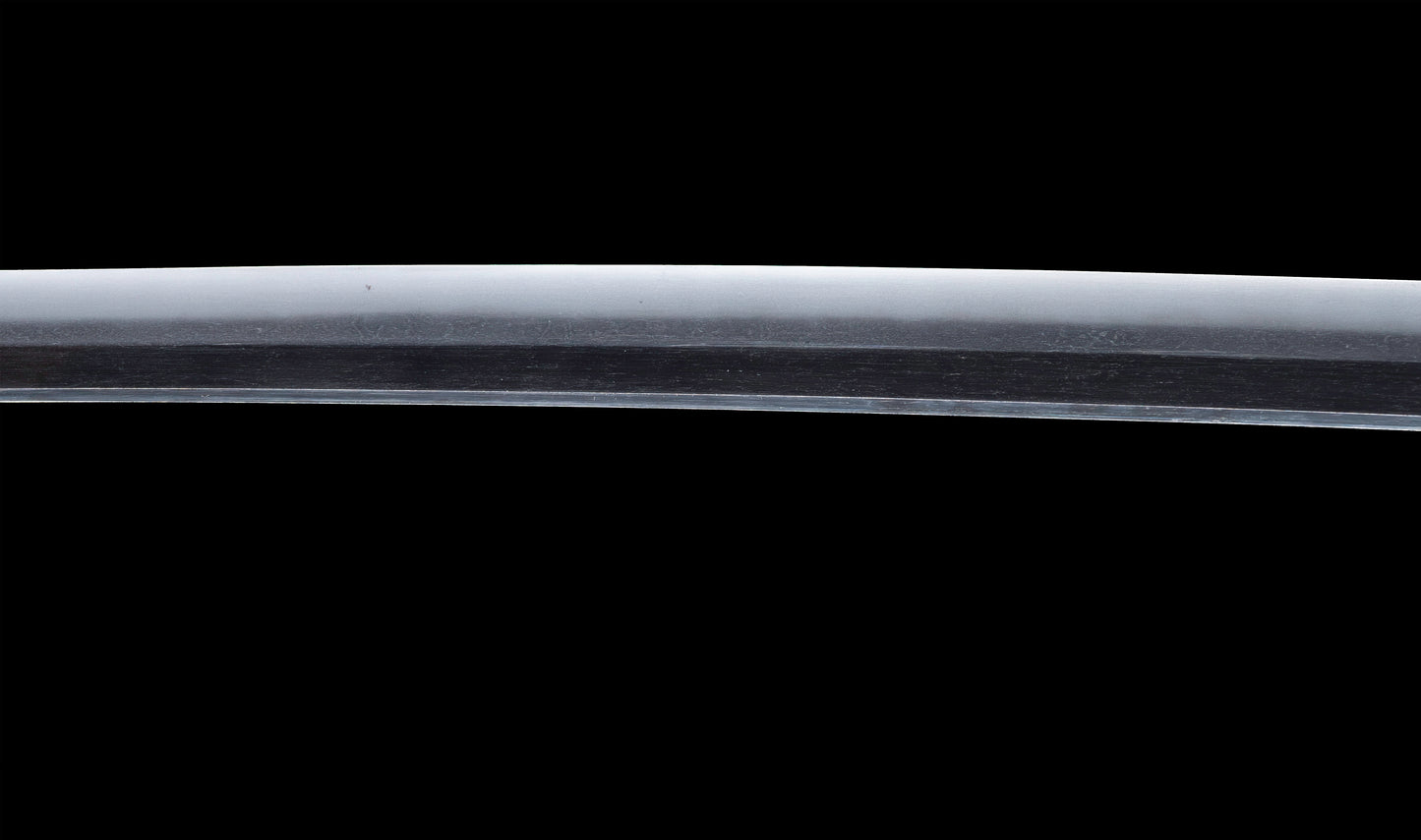 Antique Japanese Katana Sword with Gold-Inlaid Iron Tsuba, Attributed to Chikuzen Nobukuni — NBTHK Hozon