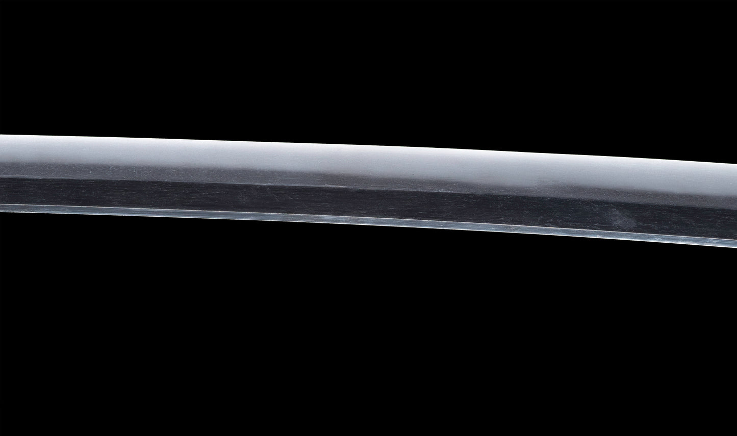 Antique Japanese Katana Sword with Gold-Inlaid Iron Tsuba, Attributed to Chikuzen Nobukuni — NBTHK Hozon