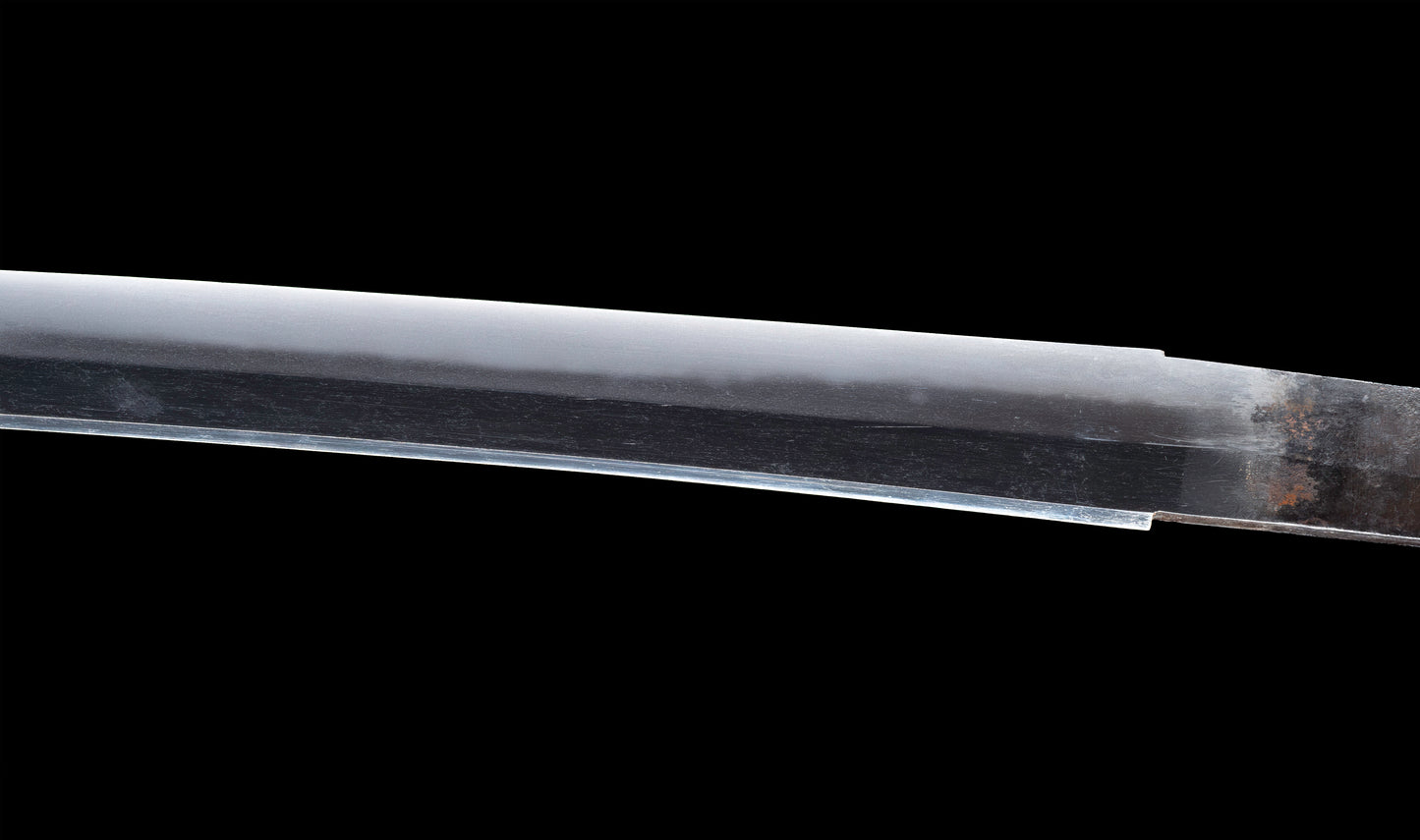 Antique Japanese Katana Sword with Gold-Inlaid Iron Tsuba, Attributed to Chikuzen Nobukuni — NBTHK Hozon