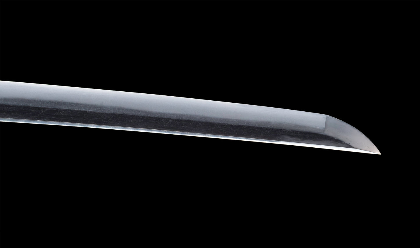 Antique Japanese Katana Sword with Gold-Inlaid Iron Tsuba, Attributed to Chikuzen Nobukuni — NBTHK Hozon