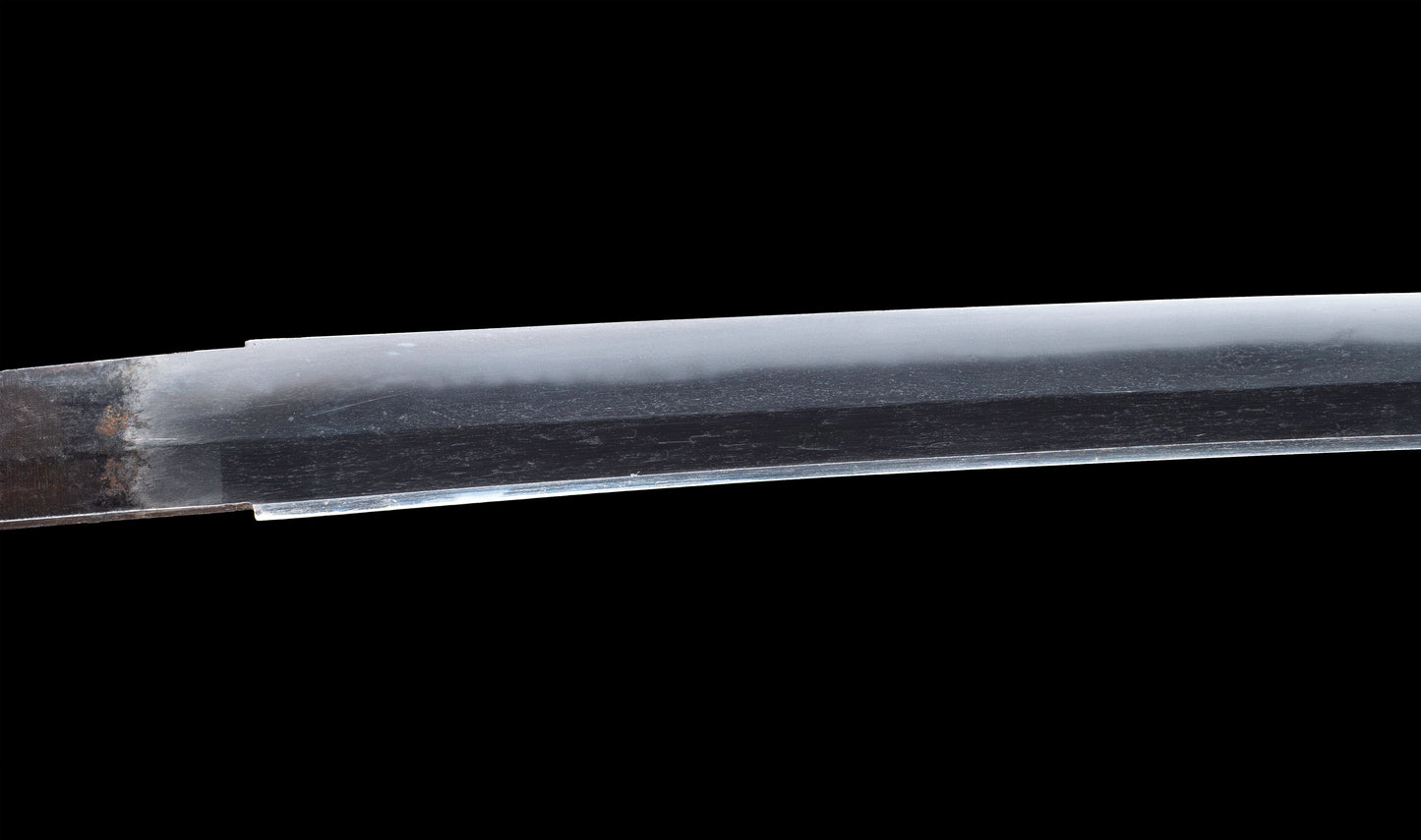 Antique Japanese Katana Sword with Gold-Inlaid Iron Tsuba, Attributed to Chikuzen Nobukuni — NBTHK Hozon
