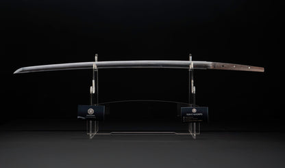 Antique Japanese Katana Sword with Gold-Inlaid Iron Tsuba, Attributed to Chikuzen Nobukuni — NBTHK Hozon