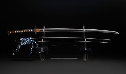 Antique Japanese Katana Sword with Gold-Inlaid Iron Tsuba, Attributed to Chikuzen Nobukuni — NBTHK Hozon