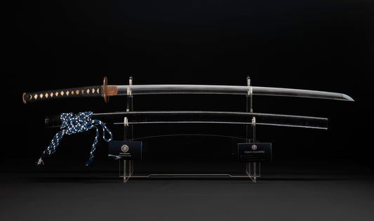 Antique Japanese Katana Sword with Gold-Inlaid Iron Tsuba, Attributed to Chikuzen Nobukuni — NBTHK Hozon
