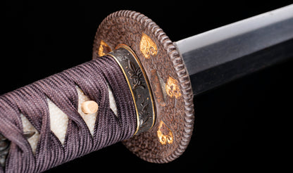 Katana Giapponese Antico con Tsuba Karakusa, firmato Chōshū Fujiwara Kiyoshige — NBTHK Hozon
