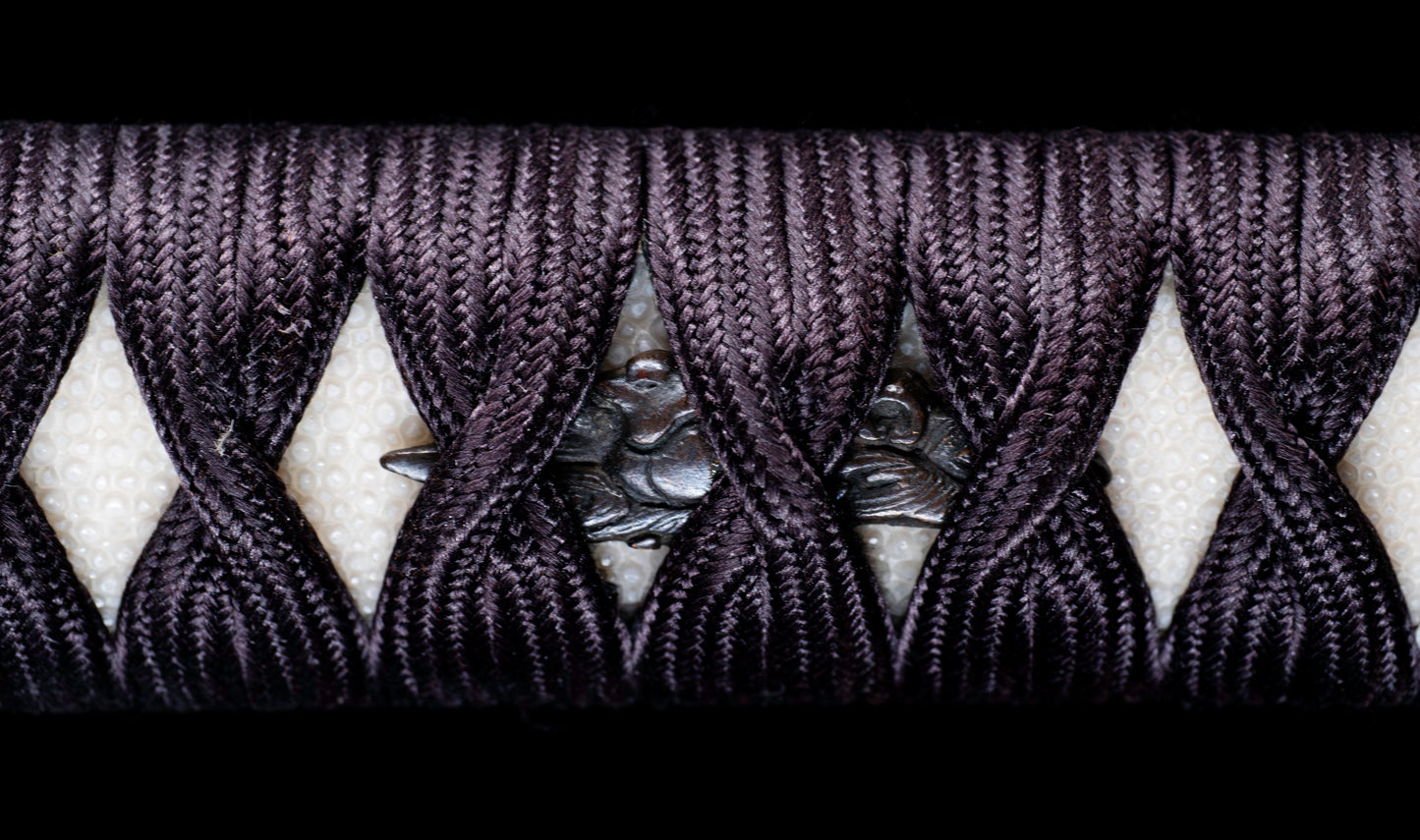 Katana Giapponese Antico con Tsuba Karakusa, firmato Chōshū Fujiwara Kiyoshige — NBTHK Hozon