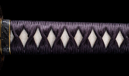 Katana Giapponese Antico con Tsuba Karakusa, firmato Chōshū Fujiwara Kiyoshige — NBTHK Hozon