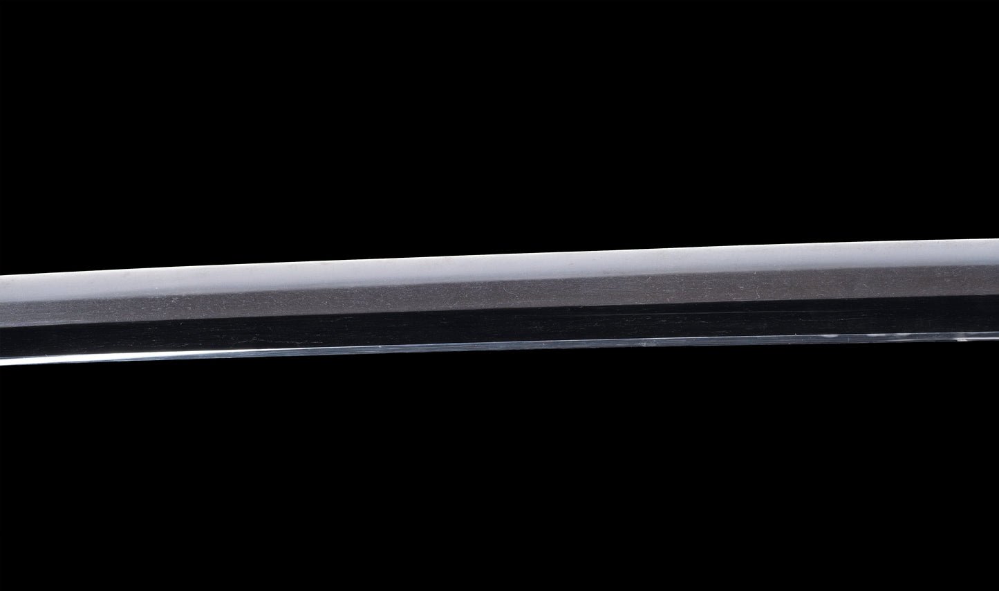 Katana Giapponese Antico con Tsuba Karakusa, firmato Chōshū Fujiwara Kiyoshige — NBTHK Hozon