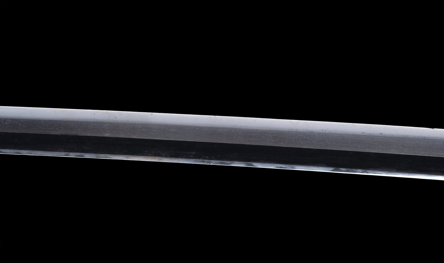 Katana Giapponese Antico con Tsuba Karakusa, firmato Chōshū Fujiwara Kiyoshige — NBTHK Hozon