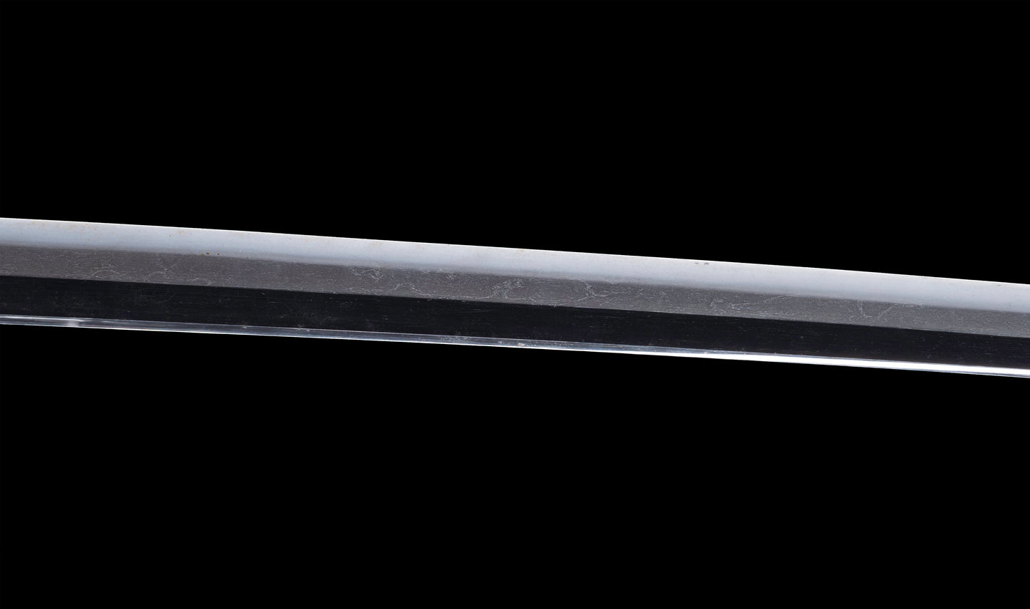 Katana Giapponese Antico con Tsuba Karakusa, firmato Chōshū Fujiwara Kiyoshige — NBTHK Hozon