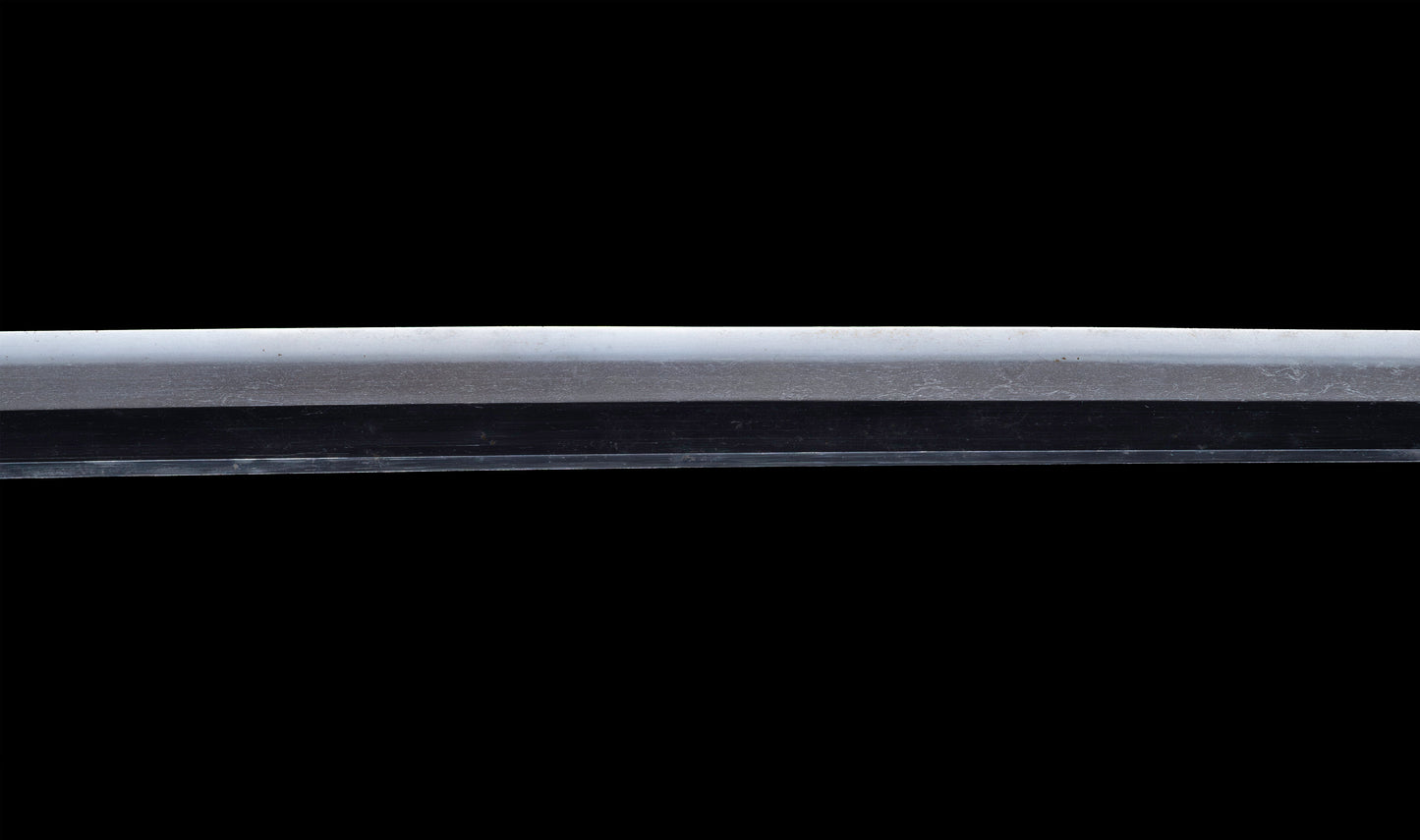 Katana Giapponese Antico con Tsuba Karakusa, firmato Chōshū Fujiwara Kiyoshige — NBTHK Hozon