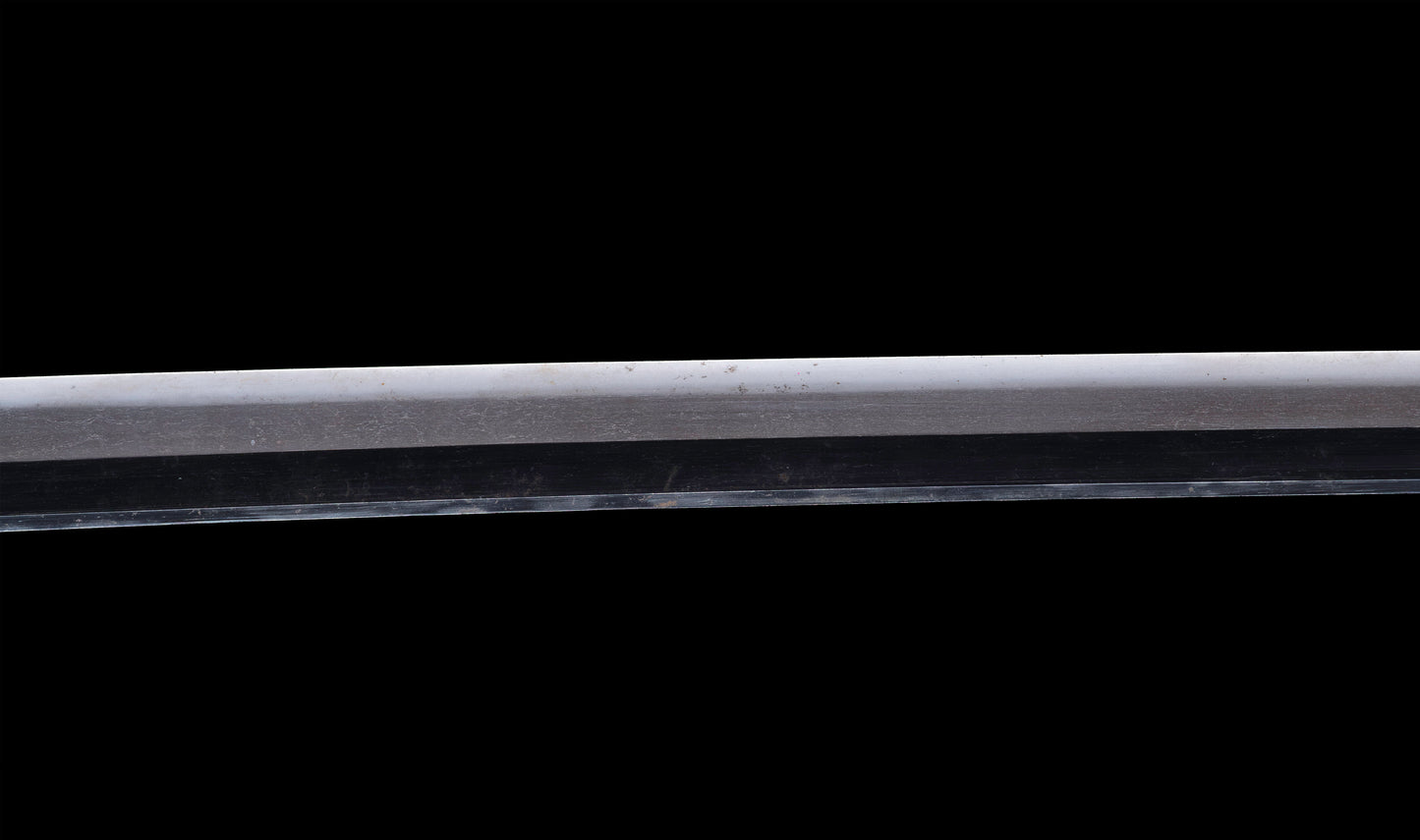 Katana Giapponese Antico con Tsuba Karakusa, firmato Chōshū Fujiwara Kiyoshige — NBTHK Hozon