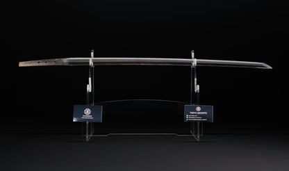 Katana Giapponese Antico con Tsuba Karakusa, firmato Chōshū Fujiwara Kiyoshige — NBTHK Hozon