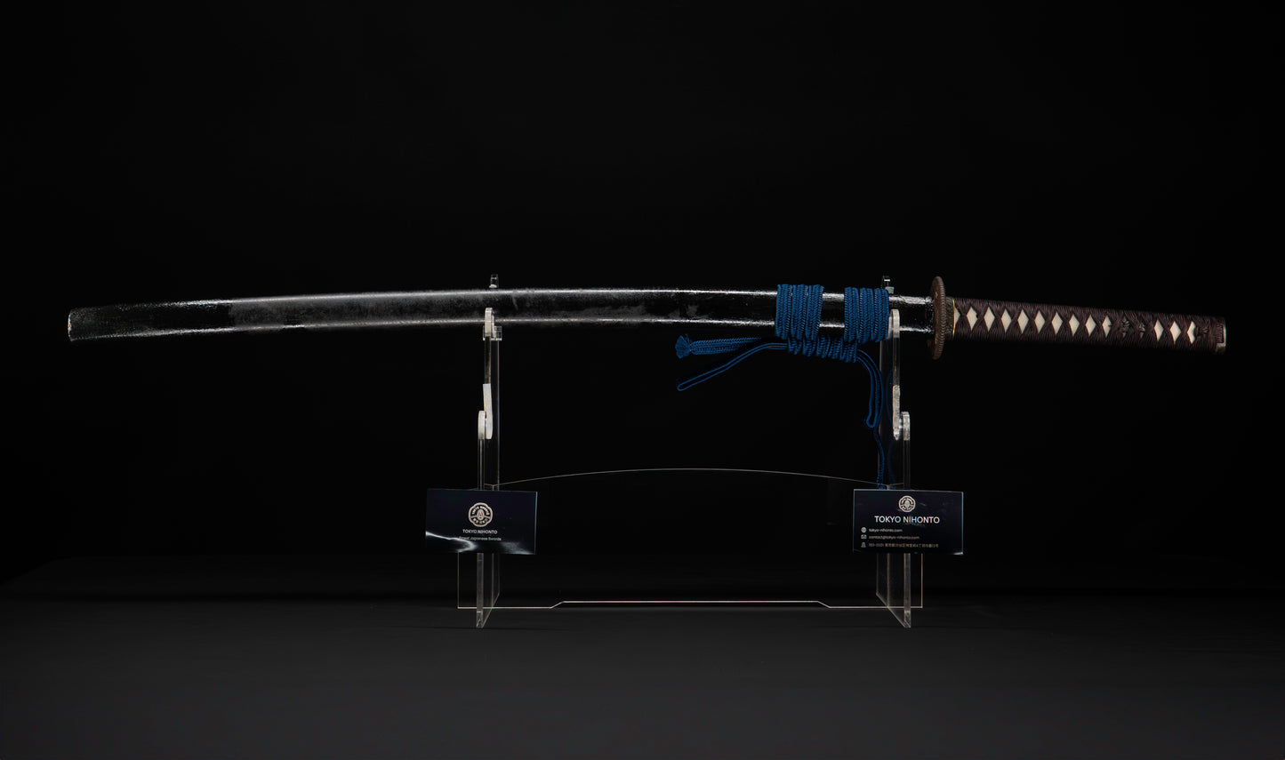 Katana Giapponese Antico con Tsuba Karakusa, firmato Chōshū Fujiwara Kiyoshige — NBTHK Hozon