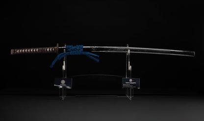 Katana Giapponese Antico con Tsuba Karakusa, firmato Chōshū Fujiwara Kiyoshige — NBTHK Hozon
