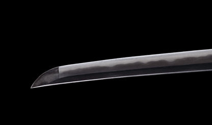 Japanese Gendaitō Katana Sword with Iron Sukashi Tsuba and Feather Menuki, by Kazunori, Dated 1942
