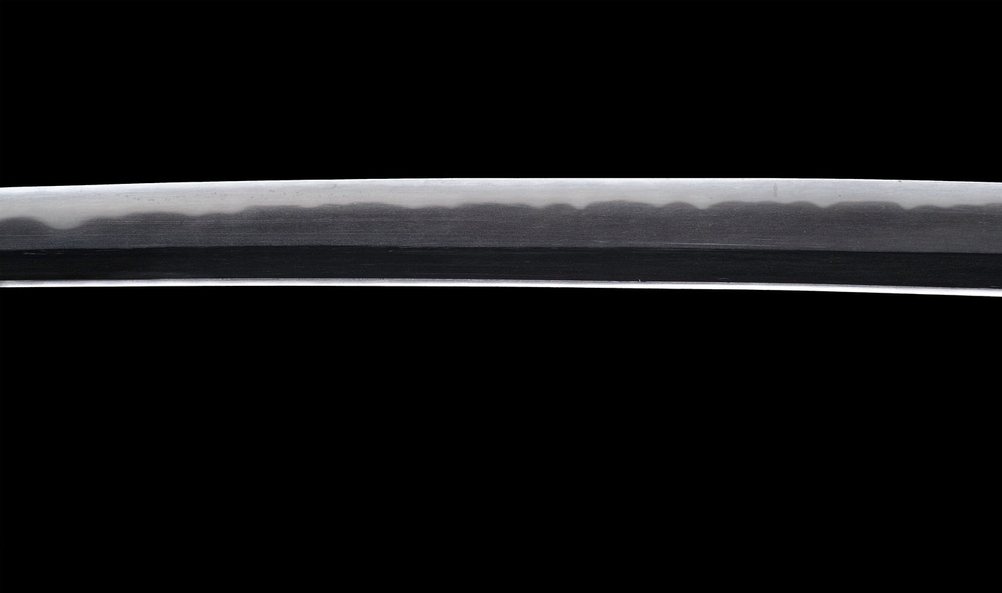 Japanese Gendaitō Katana Sword with Iron Sukashi Tsuba and Feather Menuki, by Kazunori, Dated 1942