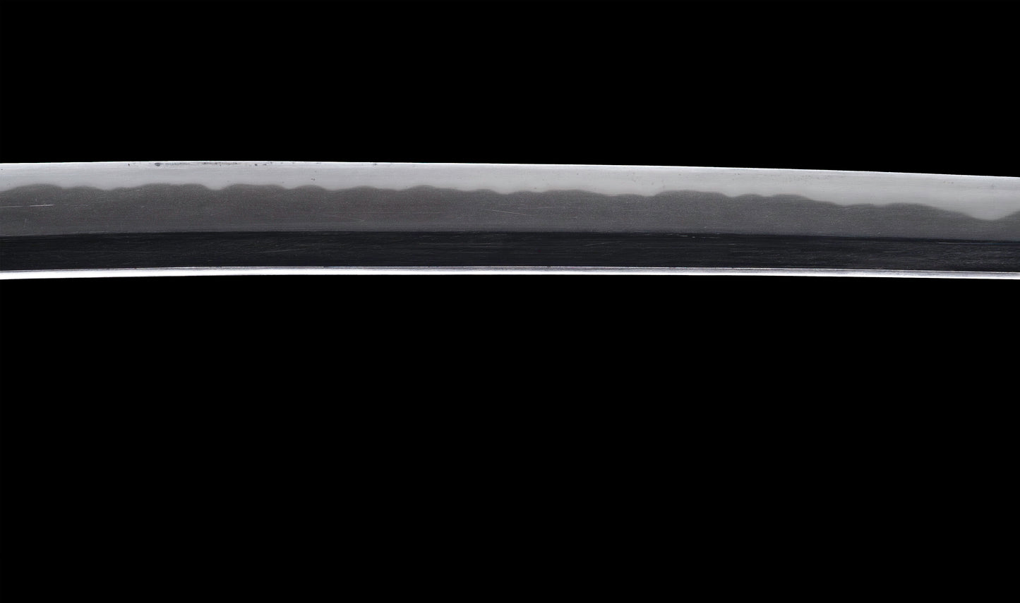 Japanese Gendaitō Katana Sword with Iron Sukashi Tsuba and Feather Menuki, by Kazunori, Dated 1942