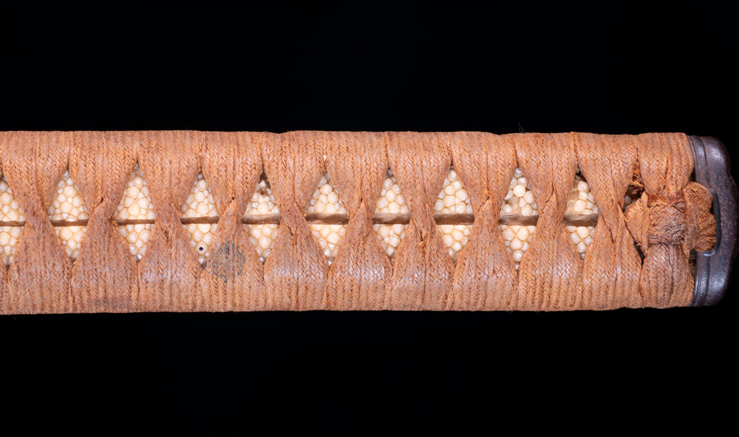 Japanese Gendaitō Katana Sword with Iron Sukashi Tsuba and Feather Menuki, by Kazunori, Dated 1942