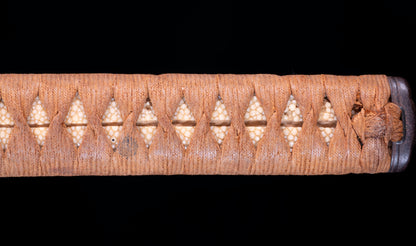 Japanese Gendaitō Katana Sword with Iron Sukashi Tsuba and Feather Menuki, by Kazunori, Dated 1942