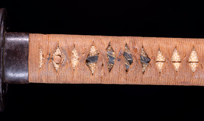 Japanese Gendaitō Katana Sword with Iron Sukashi Tsuba and Feather Menuki, by Kazunori, Dated 1942