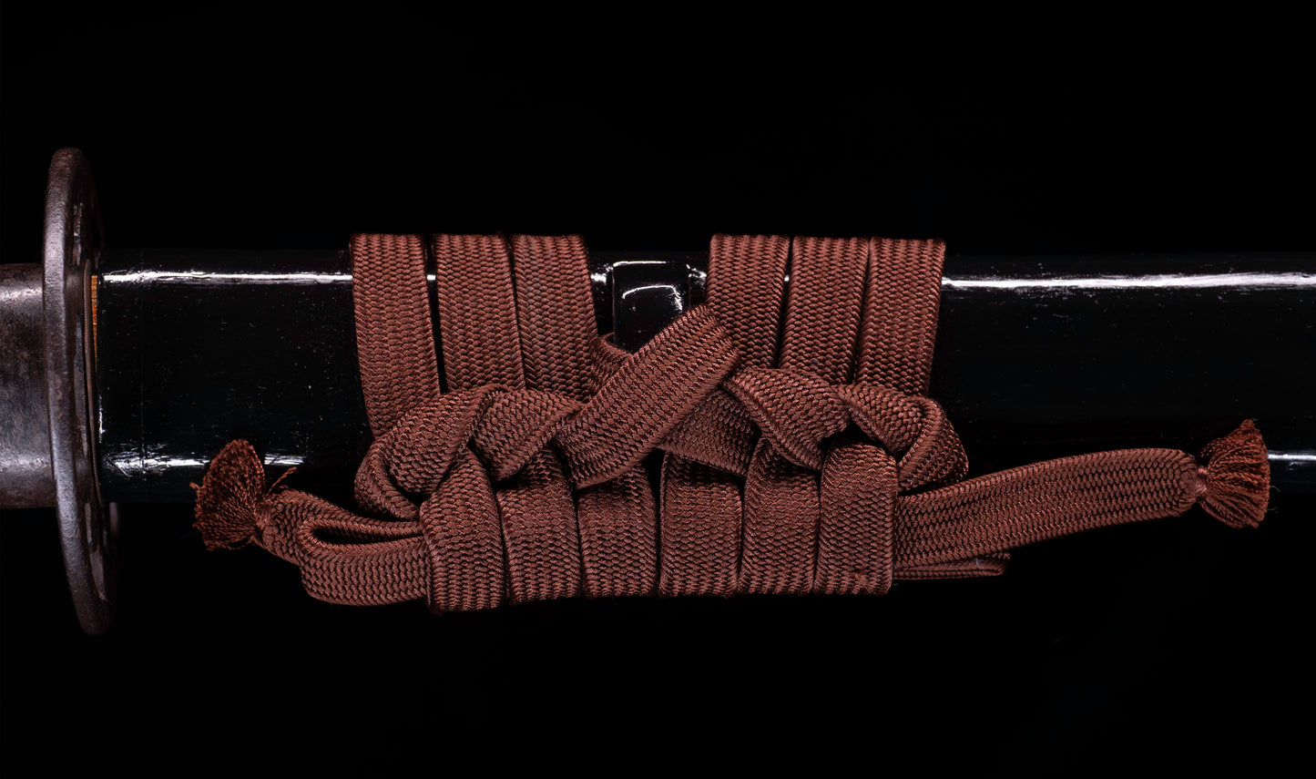 Japanese Gendaitō Katana Sword with Iron Sukashi Tsuba and Feather Menuki, by Kazunori, Dated 1942