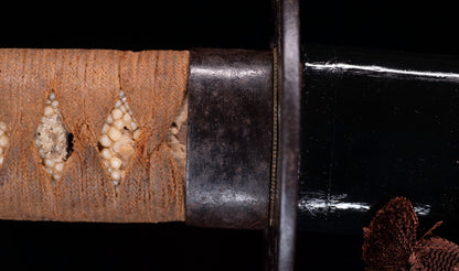 Japanese Gendaitō Katana Sword with Iron Sukashi Tsuba and Feather Menuki, by Kazunori, Dated 1942
