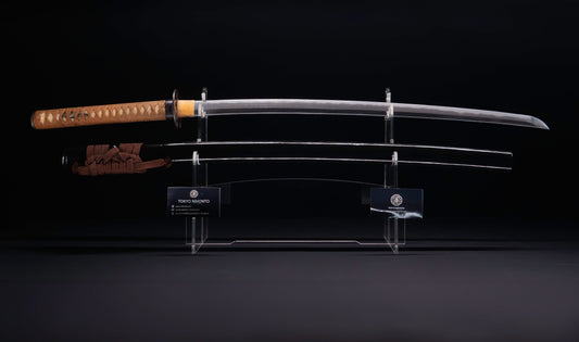 Japanese Gendaitō Katana Sword with Iron Sukashi Tsuba and Feather Menuki, by Kazunori, Dated 1942