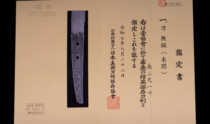 Antique Japanese Katana Sword with Gold Shishi Menuki and Iron Tsuba, Attributed to Sue-Seki — NBTHK Hozon