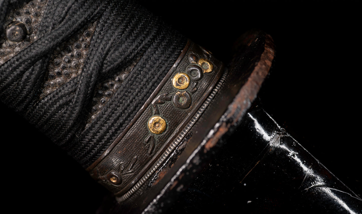 Antique Japanese Katana Sword with Gold Shishi Menuki and Iron Tsuba, Attributed to Sue-Seki — NBTHK Hozon
