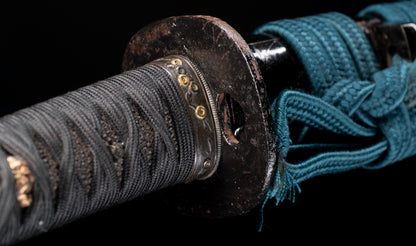 Antique Japanese Katana Sword with Gold Shishi Menuki and Iron Tsuba, Attributed to Sue-Seki — NBTHK Hozon