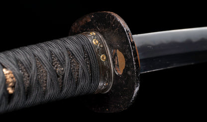 Antique Japanese Katana Sword with Gold Shishi Menuki and Iron Tsuba, Attributed to Sue-Seki — NBTHK Hozon