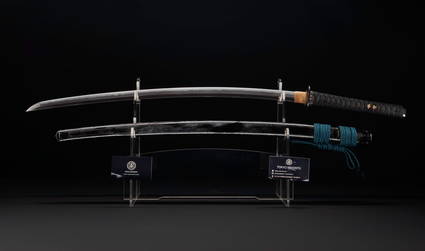 Antique Japanese Katana Sword with Gold Shishi Menuki and Iron Tsuba, Attributed to Sue-Seki — NBTHK Hozon