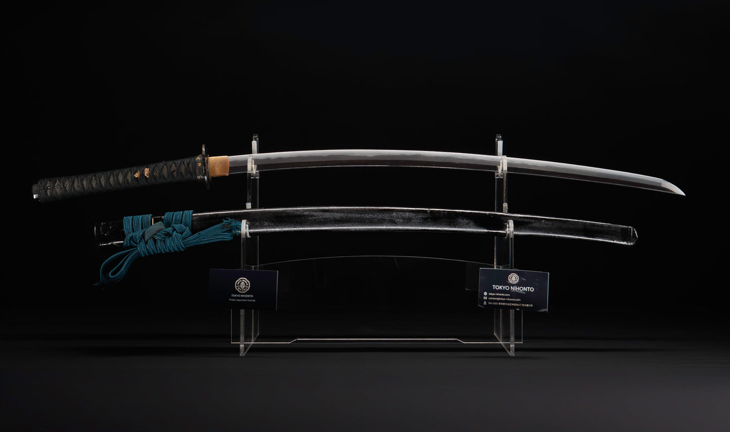Antique Japanese Katana Sword with Gold Shishi Menuki and Iron Tsuba, Attributed to Sue-Seki — NBTHK Hozon