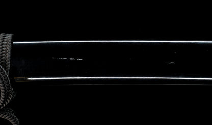 Antique Japanese Katana Sword with Handachi Koshirae and Gold-Inlaid Iron Tsuba, Mumei