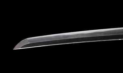 Antique Japanese Katana Sword with Handachi Koshirae and Gold-Inlaid Iron Tsuba, Mumei