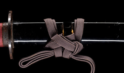 Antiker japanischer Katana mit Gunome Hamon und schwarzem Roiro Koshirae von Ichimune Nagamitsu