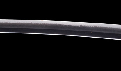 Antiker japanischer Katana mit Gunome Hamon und schwarzem Roiro Koshirae von Ichimune Nagamitsu