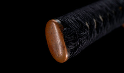 Antique Japanese Katana Sword signed Tsunahiro with Gold Dragon Menuki, Russet Lacquer Saya - NBTHK Hozon