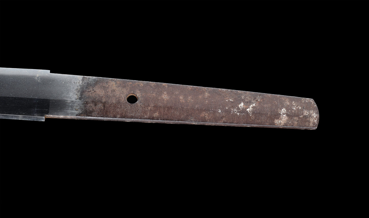 Antique Japanese Katana Sword signed Tsunahiro with Gold Dragon Menuki, Russet Lacquer Saya - NBTHK Hozon