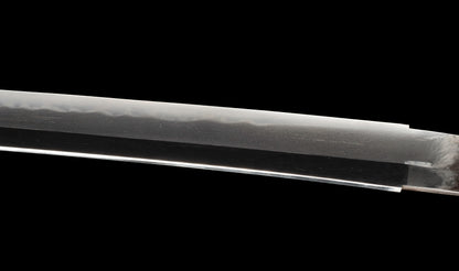 Katana antique japonais par Tanba-no-kami Terukado avec saya à laque dorée, tsuba en fer mokkō et hamon notare - NBTHK Hozon