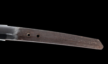 Katana antique japonais par Tanba-no-kami Terukado avec saya à laque dorée, tsuba en fer mokkō et hamon notare - NBTHK Hozon